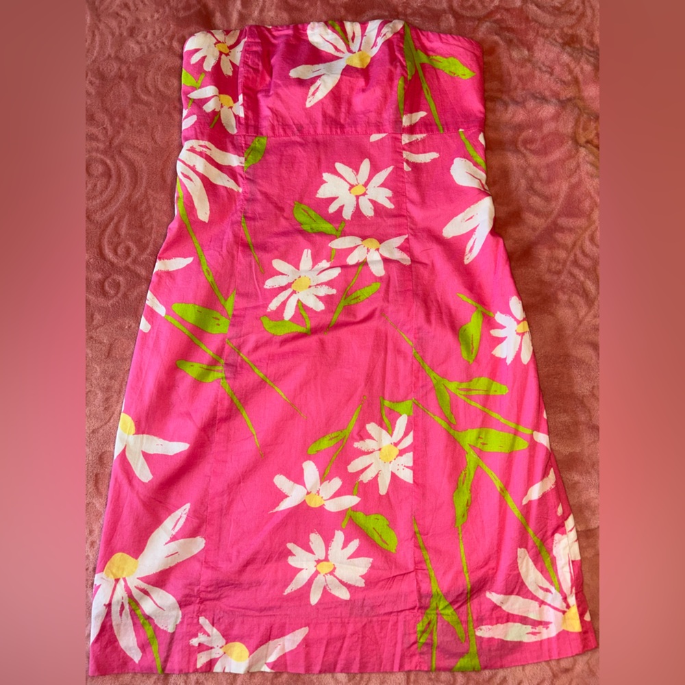 Lilly Pulitzer Pink Strapless Floral Dress 00
